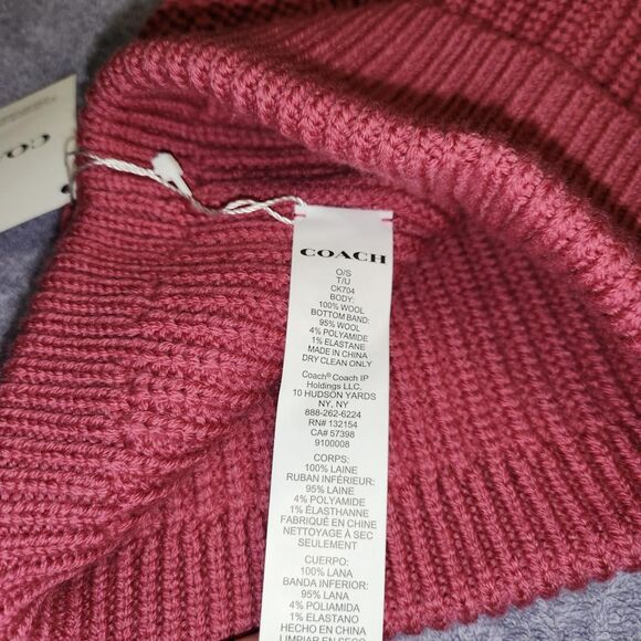 Coach Women\'s Pink Tonal Beanie